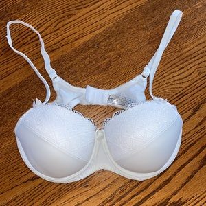 Frederick’s of Hollywood white lace bra
